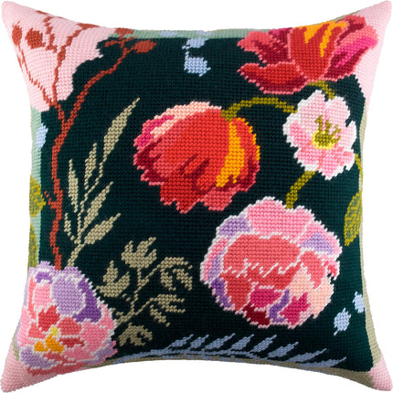Needlepoint Pillow Kit "Night Flowers"
