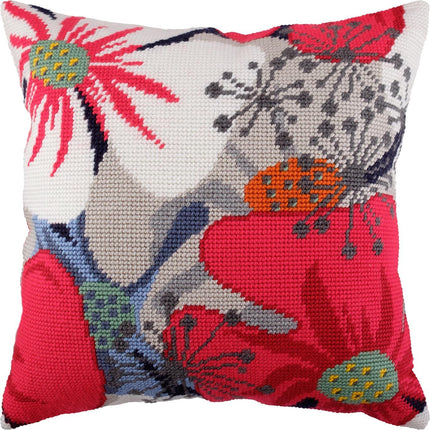 Needlepoint Pillow Kit "Flowerish Mood"