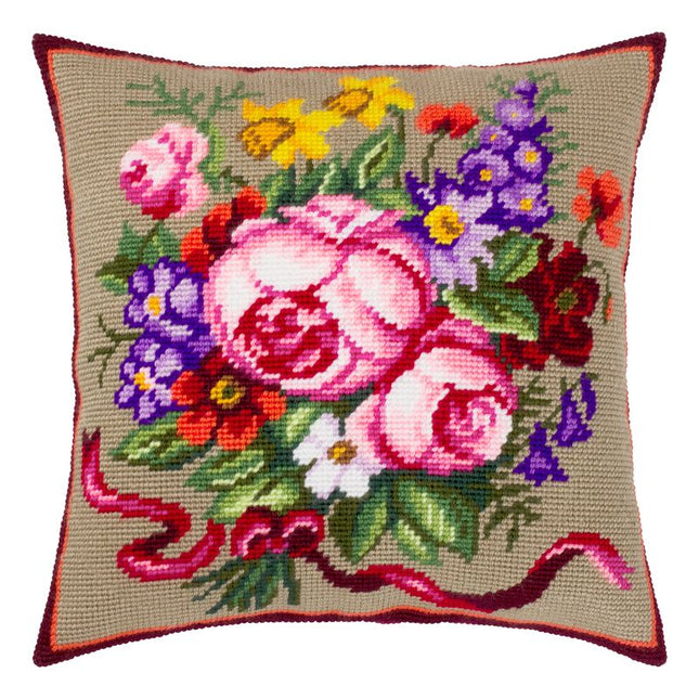 Needlepoint Pillow Kit "Classic Bouquet"