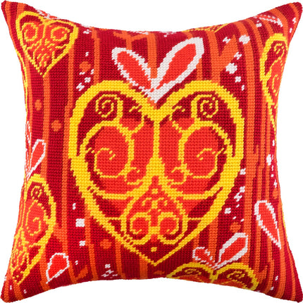 Needlepoint Pillow Kit "Fire in the Heart"