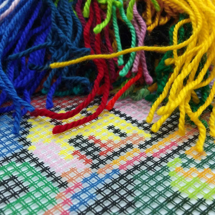 Needlepoint Pillow Kit "Houses on a Hill"