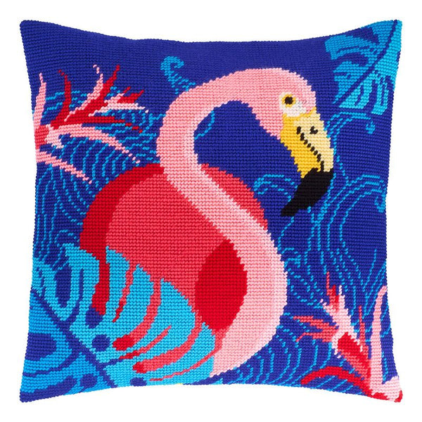 Needlepoint Pillow Kit "Flamingo"