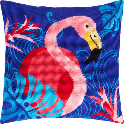 Needlepoint Pillow Kit "Flamingo"