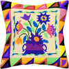 Needlepoint Pillow Kit "Folk Flowers"