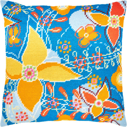 Needlepoint Pillow Kit "Blue Field"