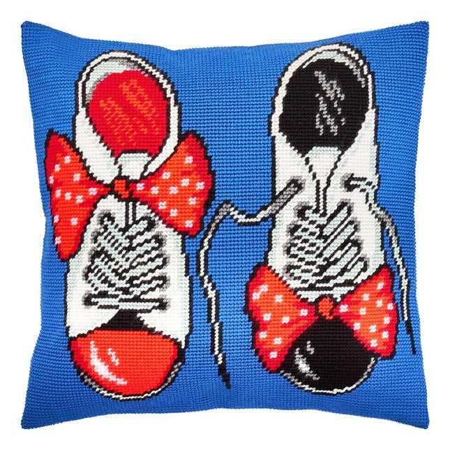 Needlepoint Pillow Kit "Patent Leather Shoes"