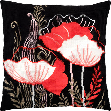 Needlepoint Pillow Kit "Red Flower"