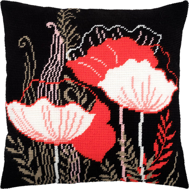 Needlepoint Pillow Kit "Red Flower"
