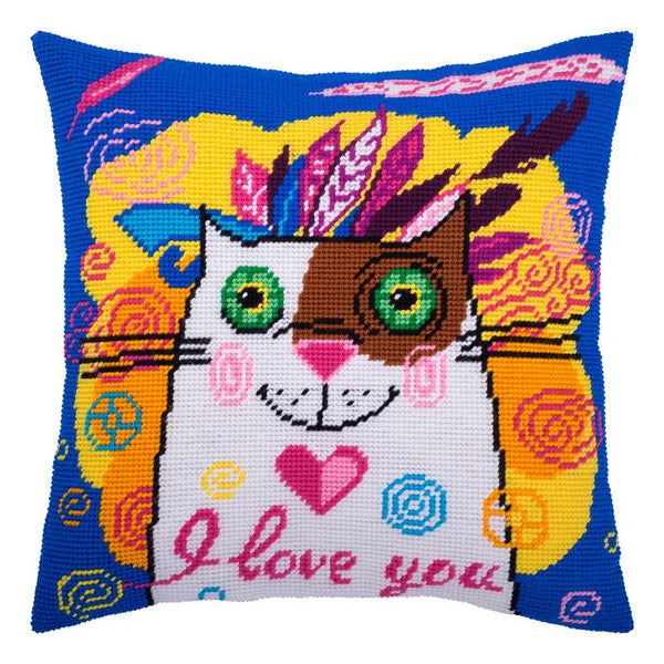 Needlepoint Pillow Kit "Beloved Cat"