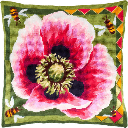 Needlepoint Pillow Kit "Large Poppy"