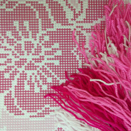 Needlepoint Pillow Kit "Flowers of Pink"