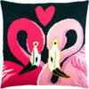 Needlepoint Pillow Kit "Two Flamingos"