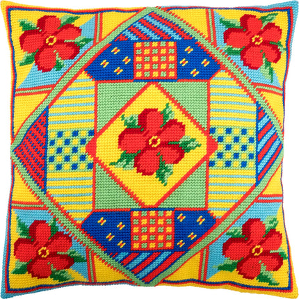Needlepoint Pillow Kit "Flowers"