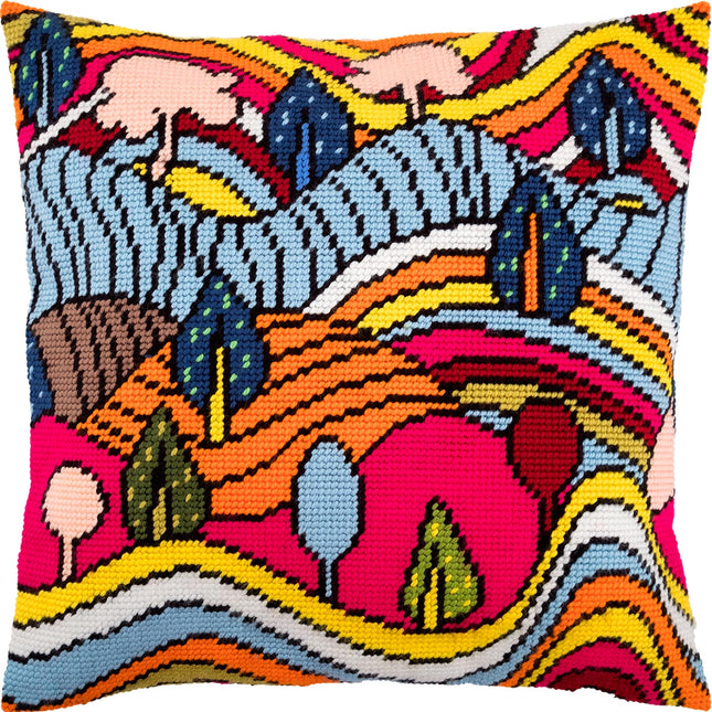 Needlepoint Pillow Kit "Fantastic Landscape"