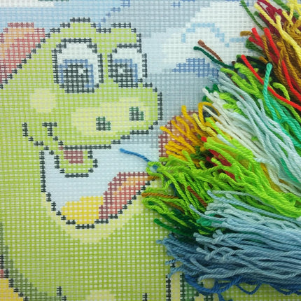 Needlepoint Pillow Kit "Little Dino"