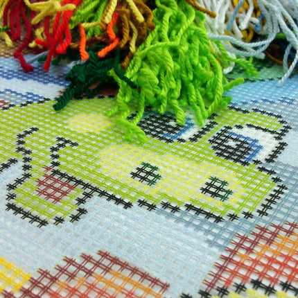 Needlepoint Pillow Kit "Little Dino"