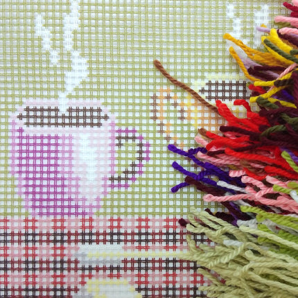 Needlepoint Pillow Kit "Tea Time"