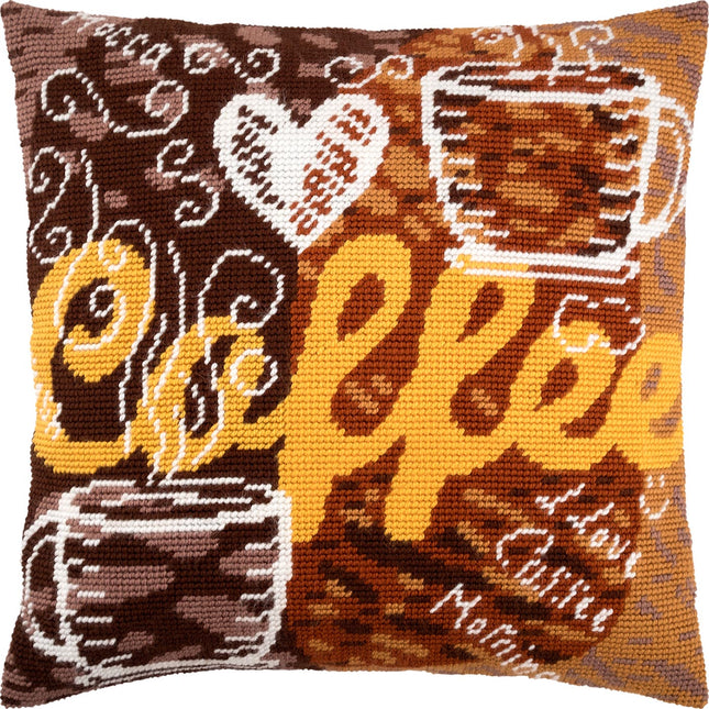 Needlepoint Pillow Kit "Coffee"