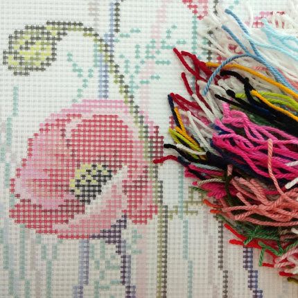 Needlepoint Pillow Kit "Poppy Field"