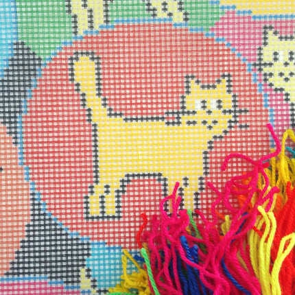 Needlepoint Pillow Kit "Kaleidoscope of Cats"