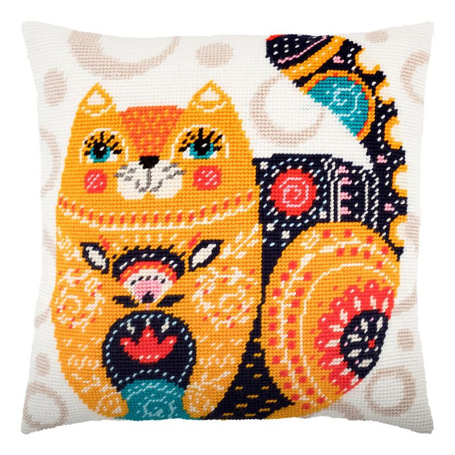 Needlepoint Pillow Kit "Cat of Art Nouveau"