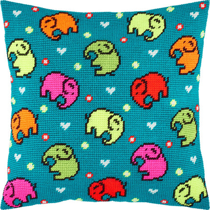 Needlepoint Pillow Kit "Elephants"