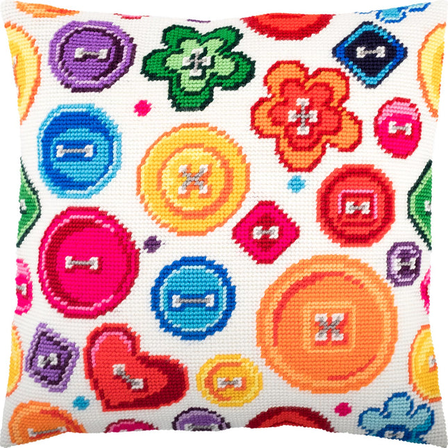 Needlepoint Pillow Kit "Buttons"