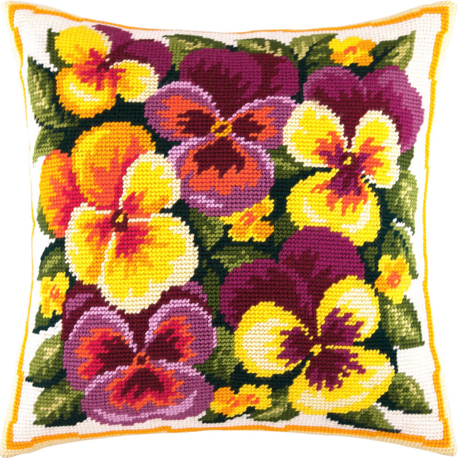 Needlepoint Pillow Kit "Violas"