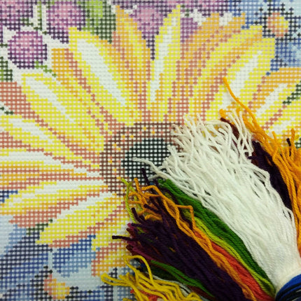 Needlepoint Pillow Kit "Sunflower among flowers"