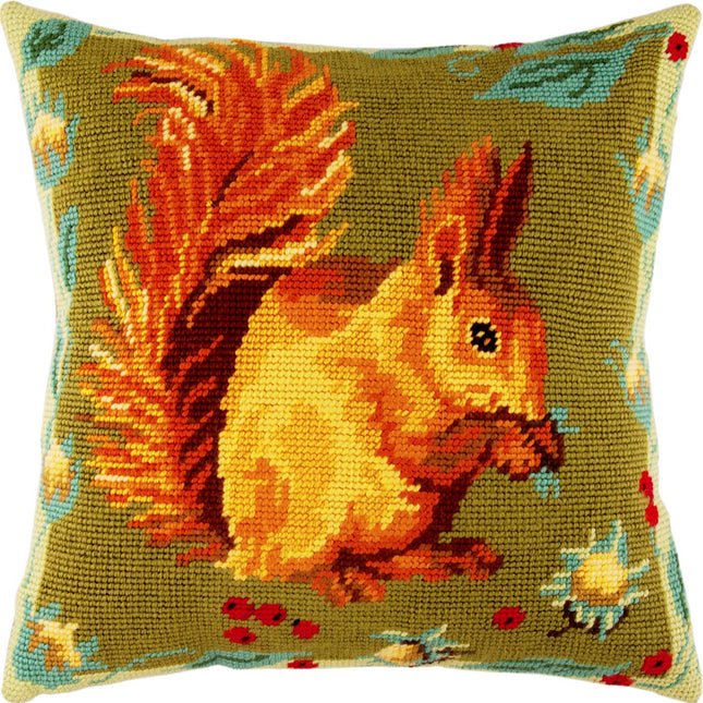 Needlepoint Pillow Kit "Squirrel"