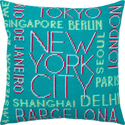 Needlepoint Pillow Kit "Cities"