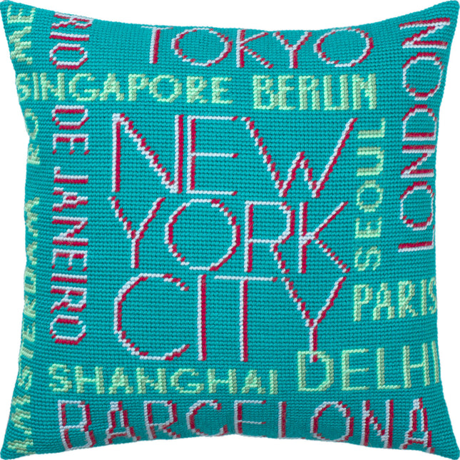 Needlepoint Pillow Kit "Cities"