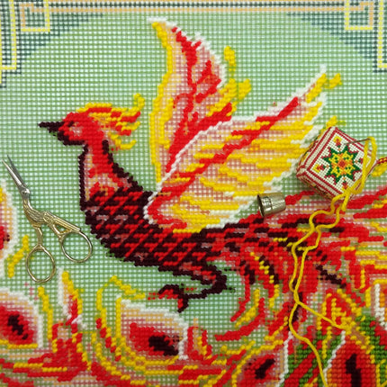Needlepoint Pillow Kit "Chinese Bird"