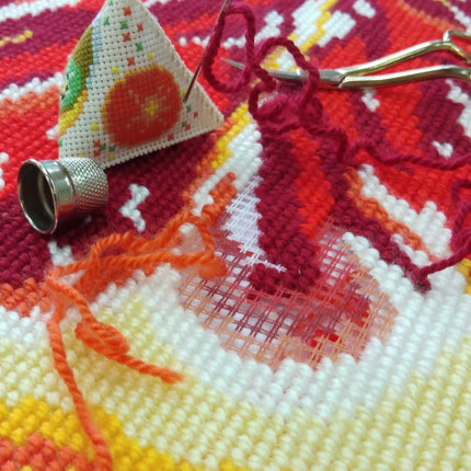 Needlepoint Pillow Kit "Orange Slice"