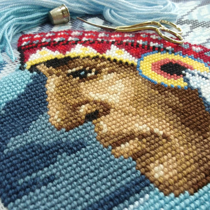 Needlepoint Pillow Kit "Native American"