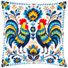 Needlepoint Pillow Kit "Colorful Roosters"
