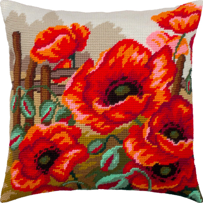 Needlepoint Pillow Kit "Poppies"