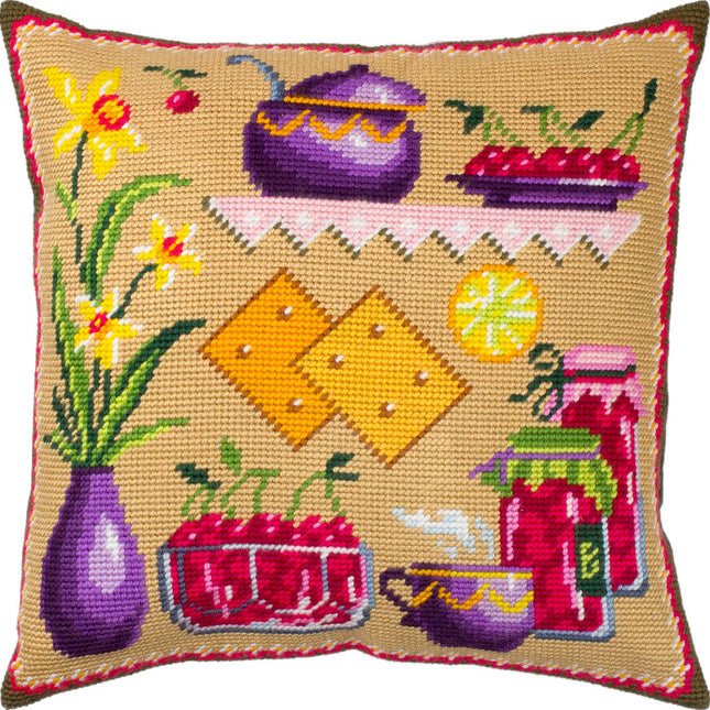 Needlepoint Pillow Kit "Cherry Jam"