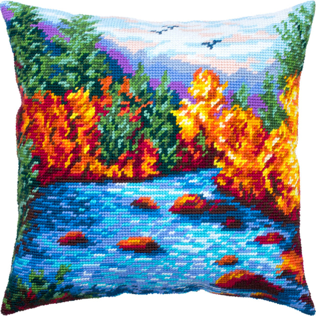 Needlepoint Pillow Kit "Valley in October"