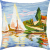 Needlepoint Pillow Kit "Regatta at Argenteuil"