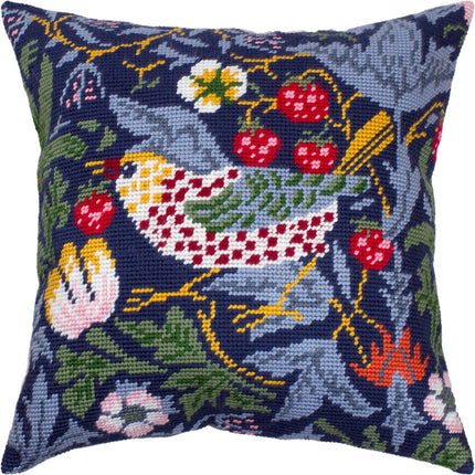 Needlepoint Pillow Kit "Strawberry Thief"