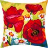Needlepoint Pillow Kit "Still life with poppies and daisies"