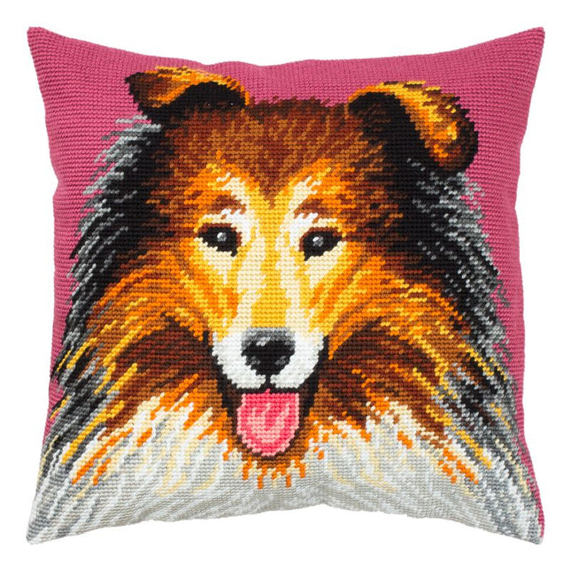Needlepoint Pillow Kit "Rough Collie Dog"