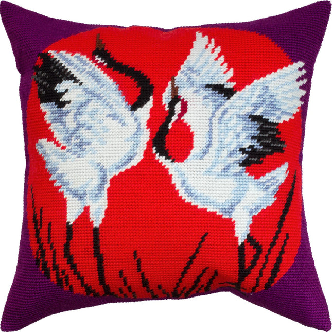 Needlepoint Pillow Kit "Cranes"