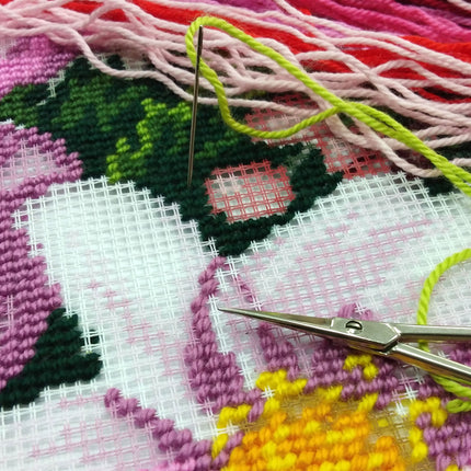 Needlepoint Pillow Kit "Christmas Flowers"