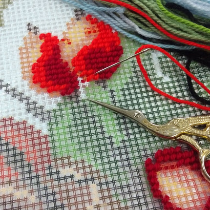 Needlepoint Pillow Kit "Tit at Her Nest"