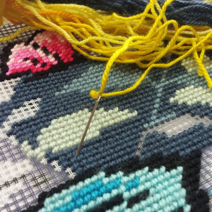 Needlepoint Pillow Kit "Butterflies in the Night"