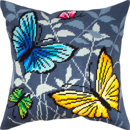 Needlepoint Pillow Kit "Butterflies in the Night"