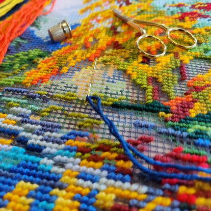 Needlepoint Pillow Kit "The Park in Fall"