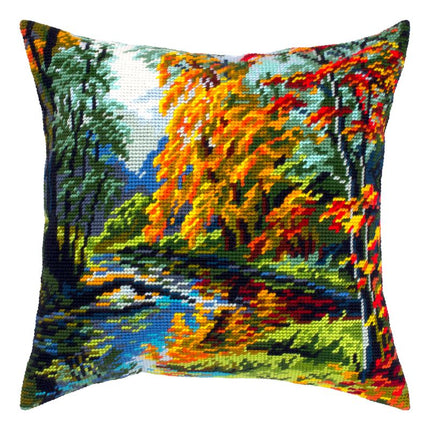 Needlepoint Pillow Kit "The Park in Fall"